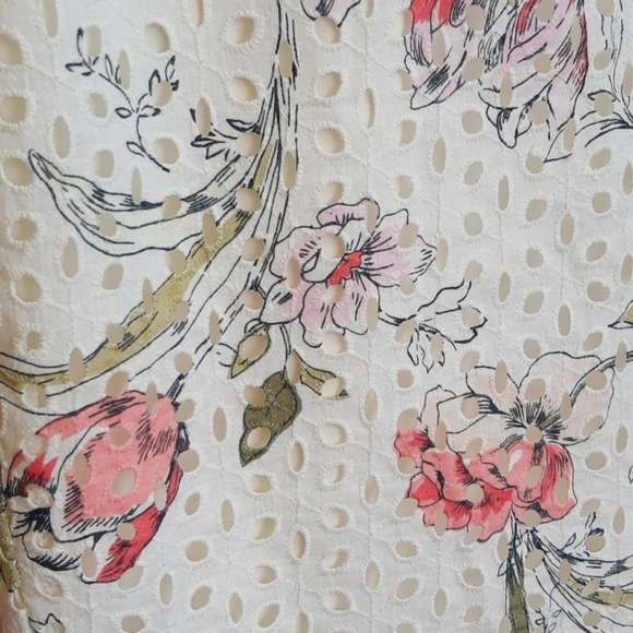 Ann Taylor Cotton Eyelet Floral Print Skirt, 00Pet - Picture 2 of 8